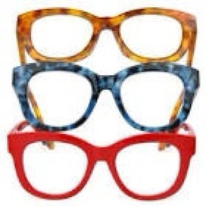 OPTIQUE Limited Collection Cateye Reading Glasses with Chain (3 pack) +1…